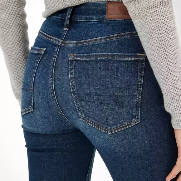 New AE Lu(x)e Super High-Waisted Jegging Blue Jeans 2 - Picture 3 of 7